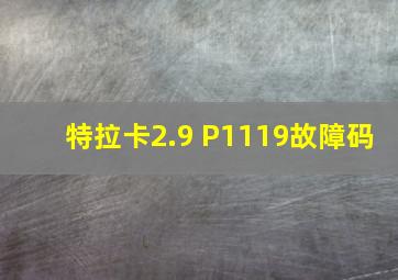 特拉卡2.9 P1119故障码